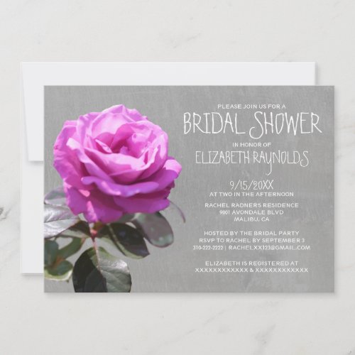 Tea Rose Bridal Shower Invitations