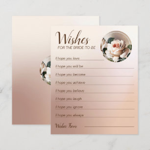 Tea Rose Bridal Shower Wishes Game 