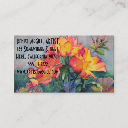 Tea Rose Business Cards