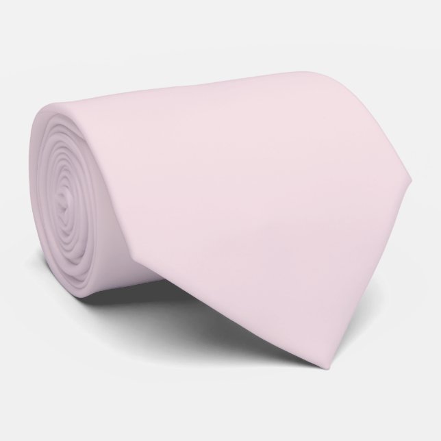 Tea Rose Pink Solid Color  Neck Tie (Rolled)