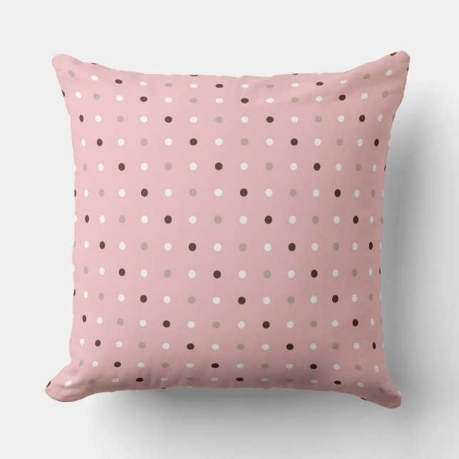tea rose (red), mauve and mauve dots throw pillow (Front)