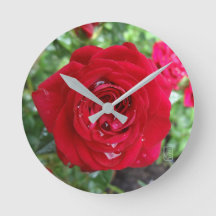 Tea Rose Round Wall Clock