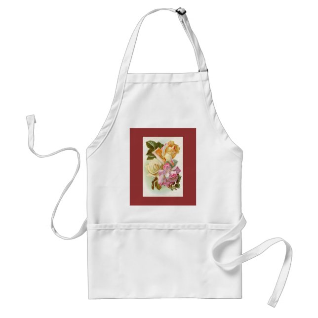 Tea Roses Adult Apron (Front)