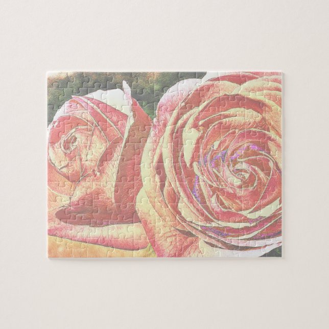 Tea Roses from the Garden Jigsaw Puzzle (Horizontal)