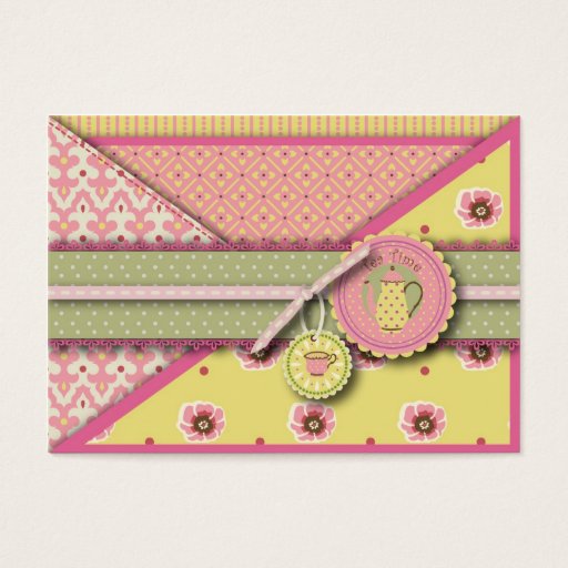 Customizable Tea Service Gift Tag Business Card Template