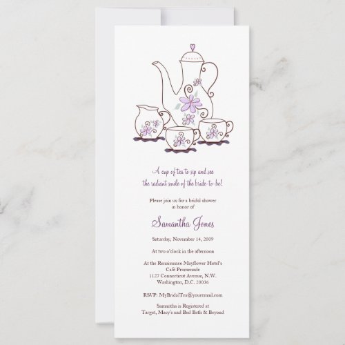 Tea Set Bridal Shower Invitations