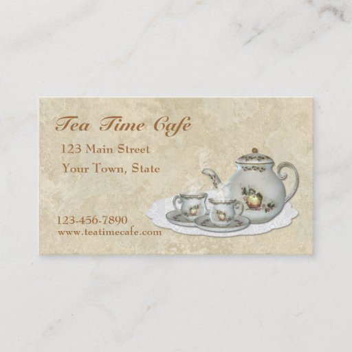Customizable Tea Set Business Card