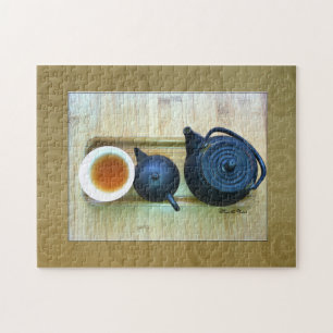 Tea Setting Photograph Overhead View Jigsaw Puzzle