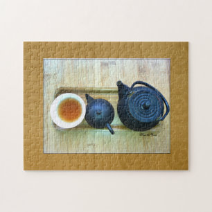 Tea Setting Photograph Overhead View Jigsaw Puzzle