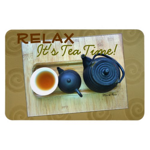 Tea Setting Photograph Overhead View Template Magnet