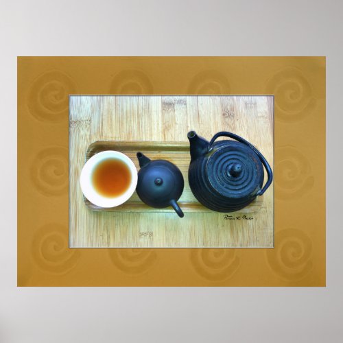 Tea Setting Still Life Photograph Overhead View Poster