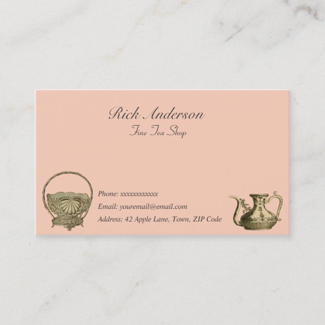 Tea Shop Business Cards (Front)