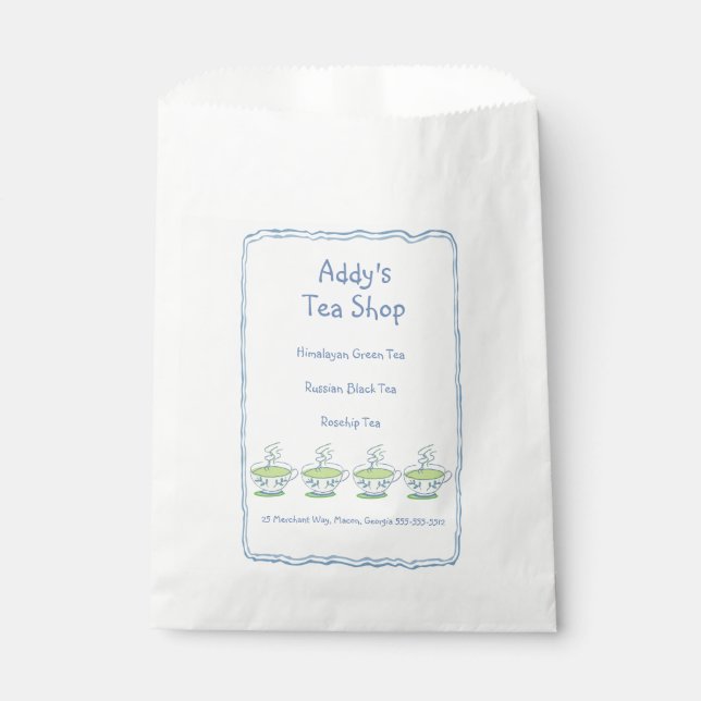 Tea Shop Favor Bag (Front)