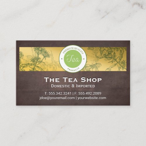 Tea Shop Herbal Plants Business Card