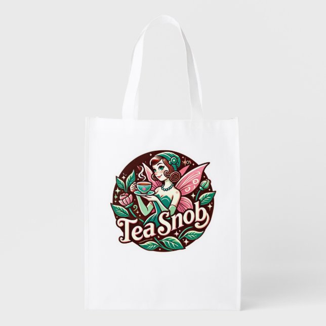 Tea Snob Fairy                                     Grocery Bag (Front)