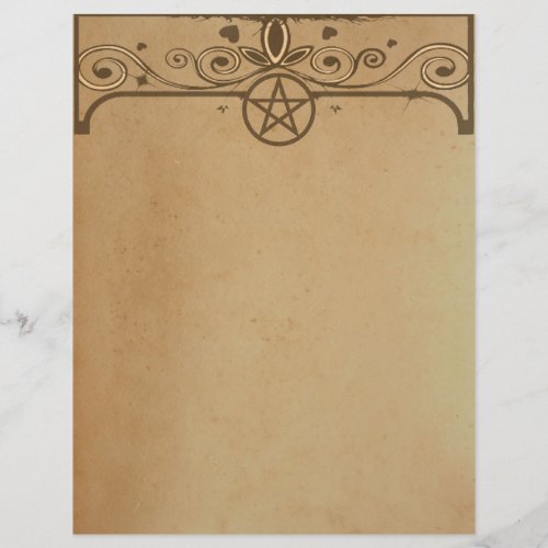 TEA STAINED PAPER Pentacle Enchanted Letterhead