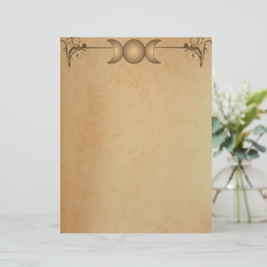 TEA STAINED PAPER Triple Moon Enchanted Letterhead (Standing Front)