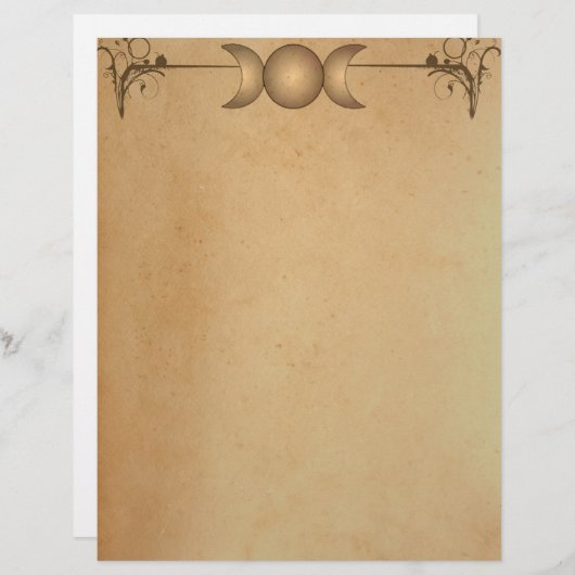 TEA STAINED PAPER Triple Moon Enchanted Letterhead (Front/Back)