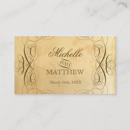 Tea Stained Vintage Wedding 1 Escort Seating Cards