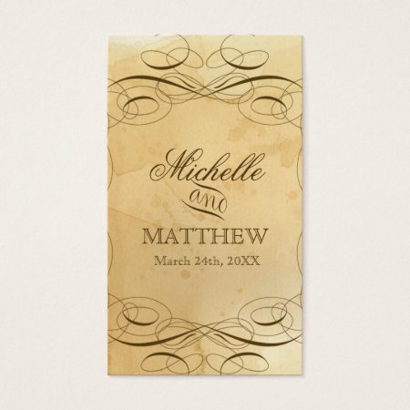 Tea Stained Vintage Wedding 1 - Favor Gift Tags