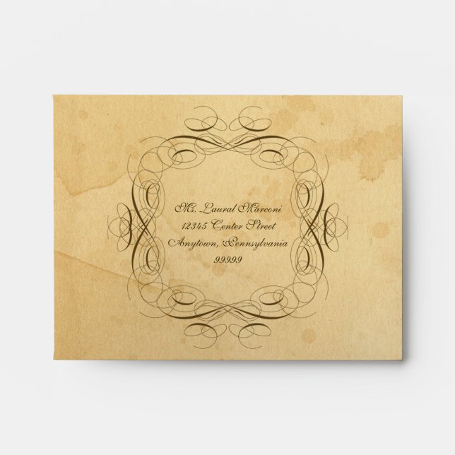 Tea Stained Vintage Wedding 1 - Matching Envelopes (Front)