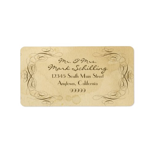 Tea Stained Vintage Wedding 1 _ Matching Labels