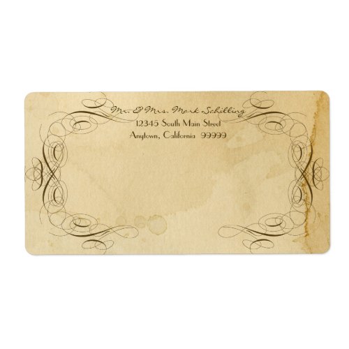 Tea Stained Vintage Wedding 1 _ Matching Labels