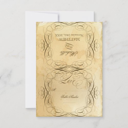 Tea Stained Vintage Wedding 1 _ RSVP Response Card