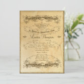 Tea Stained Vintage Wedding 2 - Bridal Shower Invitation (Standing Front)