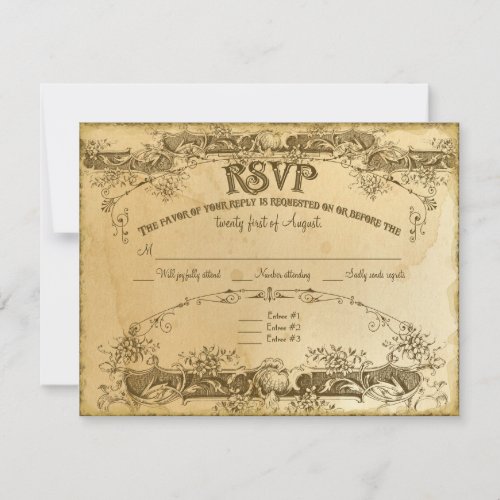 Tea Stained Vintage Wedding 2 _ Invitation Invite