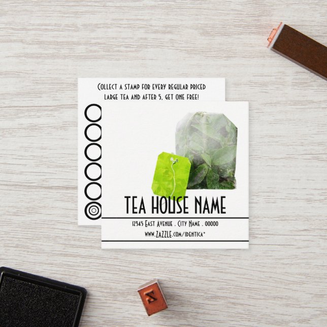 tea stamp card (Front/Back In Situ)