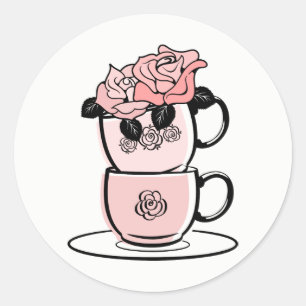 Tea Teacup Bridal Shower Favor Sticker