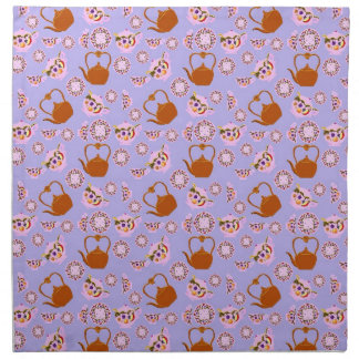 Tea! Teapot Teacup Plate And Teakettle American Mo Cloth Napkin