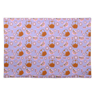 Tea! Teapot Teacup Plate & Teakettle American MoJo Cloth Placemat