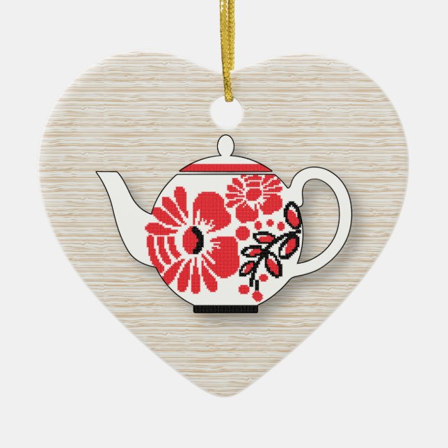 Tea teapots ceramic ornament (Front)