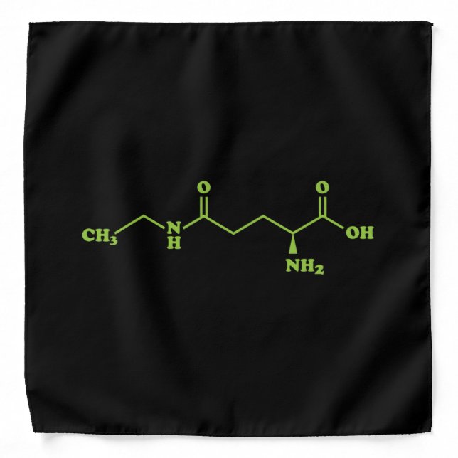 Tea Theanine Molecular Chemical Formula Bandana (Front)