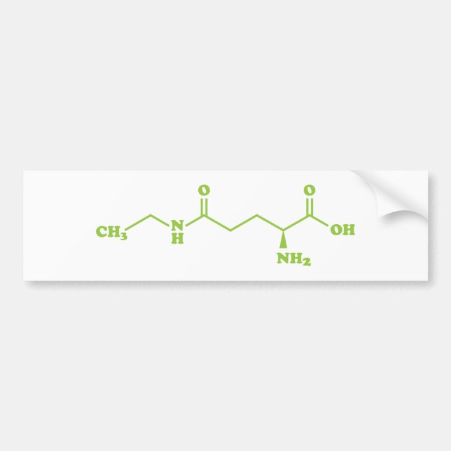 Tea Theanine Molecular Chemical Formula Bumper Sticker (Front)