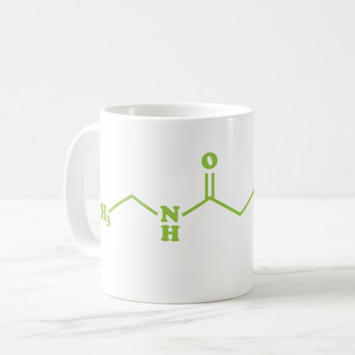 Tea Theanine Molecular Chemical Formula Coffee Mug
