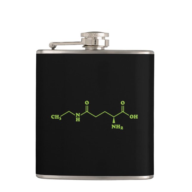 Tea Theanine Molecular Chemical Formula Flask (Front)