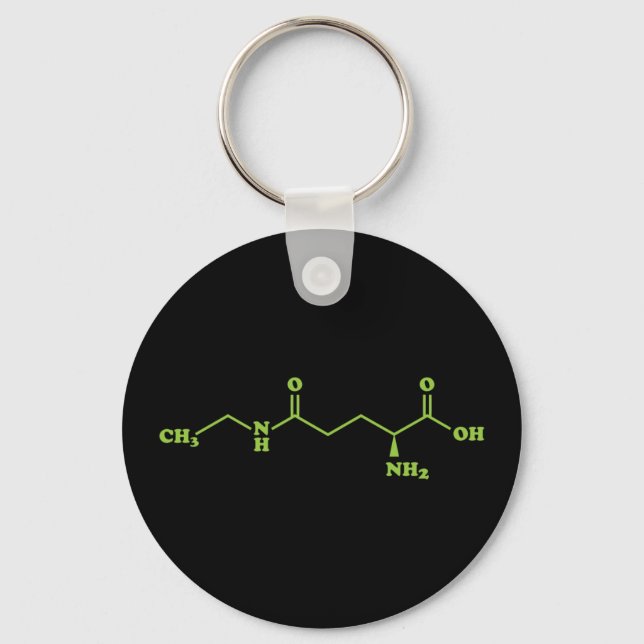 Tea Theanine Molecular Chemical Formula Keychain (Front)