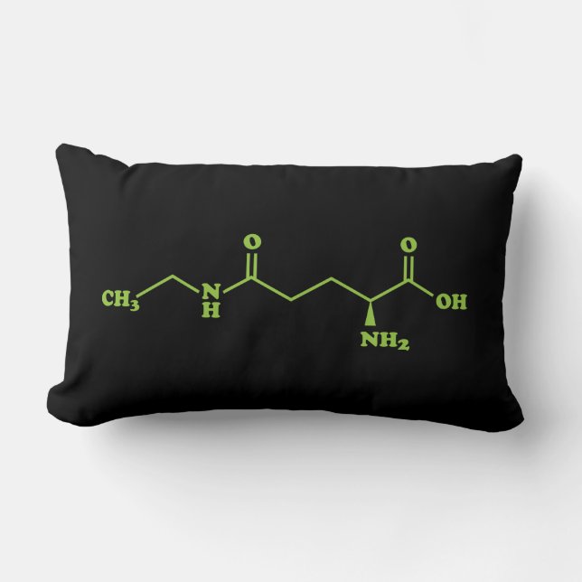 Tea Theanine Molecular Chemical Formula Lumbar Pillow (Front)