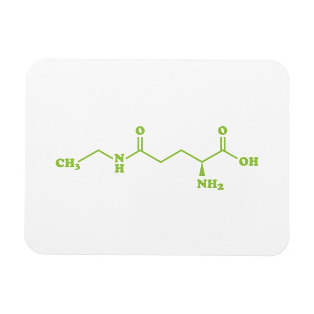 Tea Theanine Molecular Chemical Formula Magnet (Horizontal)