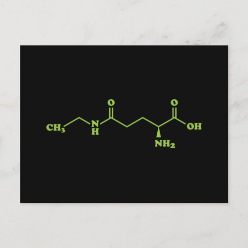 Tea Theanine Molecular Chemical Formula Postcard