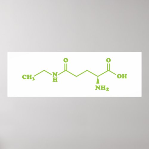 Tea Theanine Molecular Chemical Formula Poster