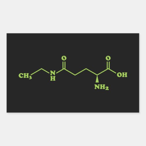 Tea Theanine Molecular Chemical Formula Rectangular Sticker