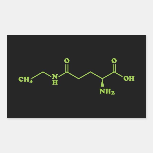 Tea Theanine Molecular Chemical Formula Rectangular Sticker (Front)