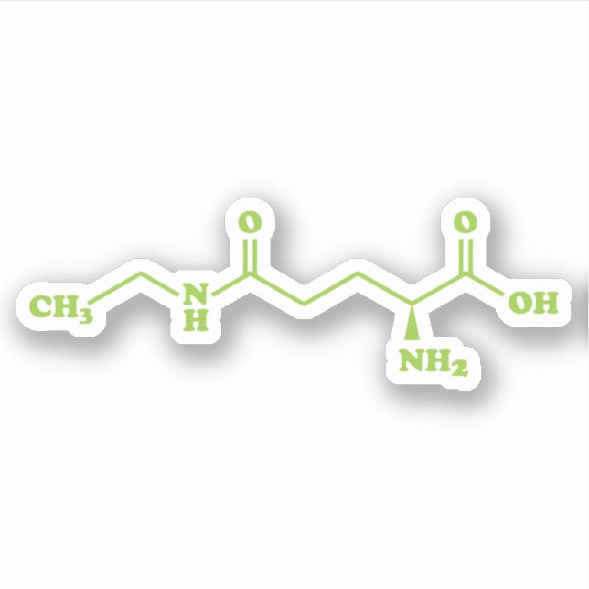 Tea Theanine Molecular Chemical Formula Sticker (Front)