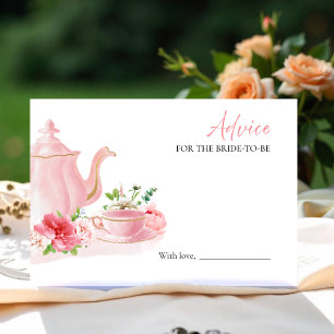 Tea Theme Bridal Shower Advice for the Bride Card