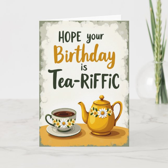 Tea Themed Birthday Wish Card (Front)