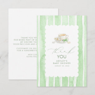 Tea Themed Gender Neutral Baby Shower Thank You Card